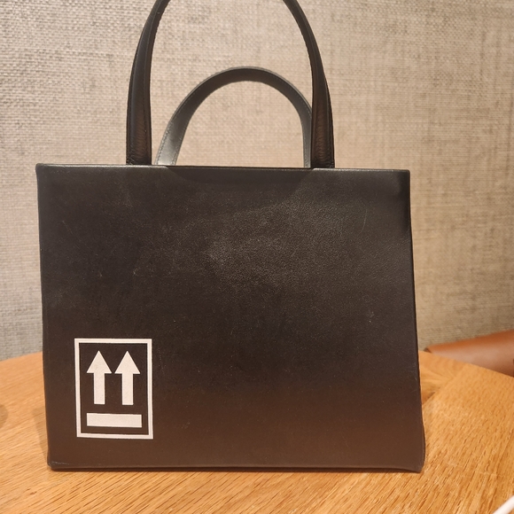 Mini Box Black Leather Handbag - Picture 1 of 5